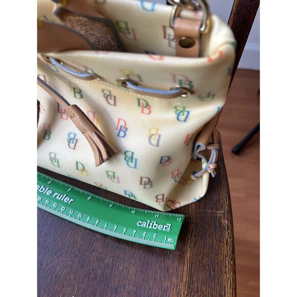 Vintage Dooney & Bourke It Monogram Tassel Tote w/Heart Hangtag 60920 Read PLS - Picture 7 of 14